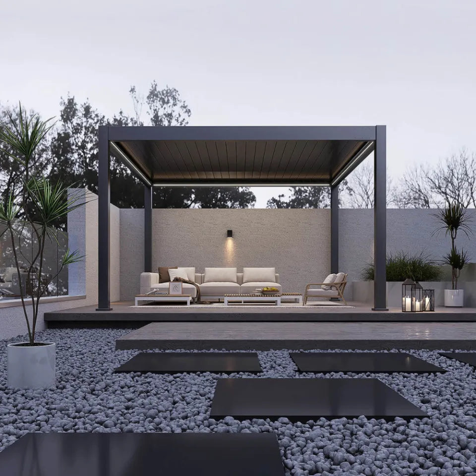 Pergola tarasowa Dele PRO Automātiskā 4x4 + LED antracīts - N1 Home