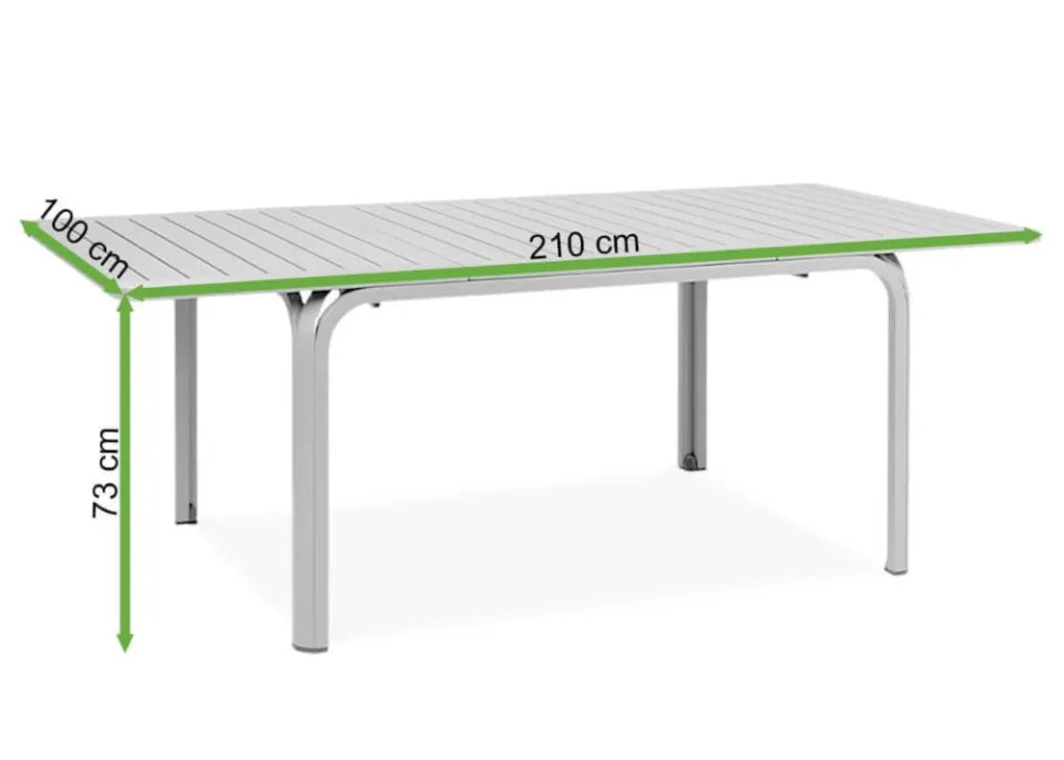 Galds Naro Apoli 210/100/73; 140/100/73 cm antracīts - N1 Home