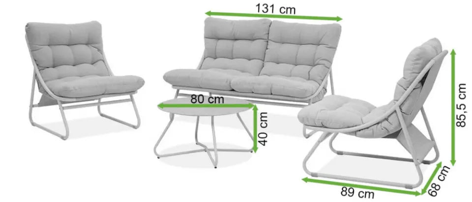 Dārza komplekts Visa bēšs/pelēks - N1 Home