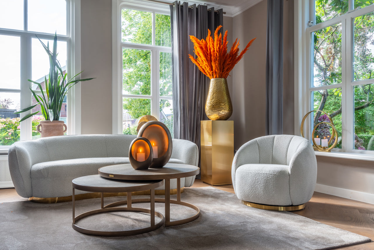 Kafijas galds Bloomville gold (Set of 2) Richmond Interiors 42/91,5 cm zelts - N1 Home