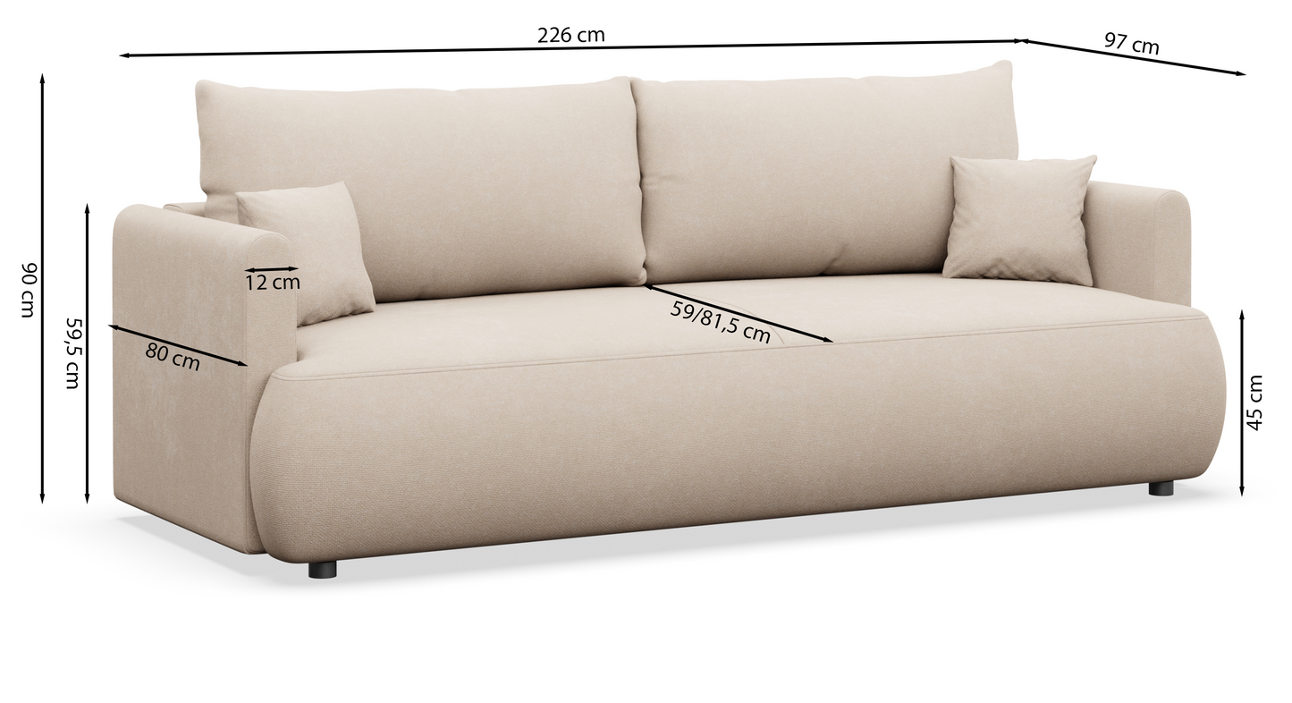 Dīvāns Ovors 226/90/97 cm Castel 15 - N1 Home