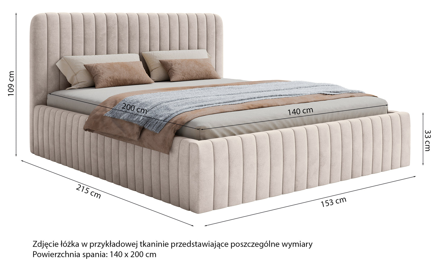 LIANOSOL Mīkstā gulta 140/160/180x200 cm ar glabātuvi, pelēks un bēšs hidrofobs samts