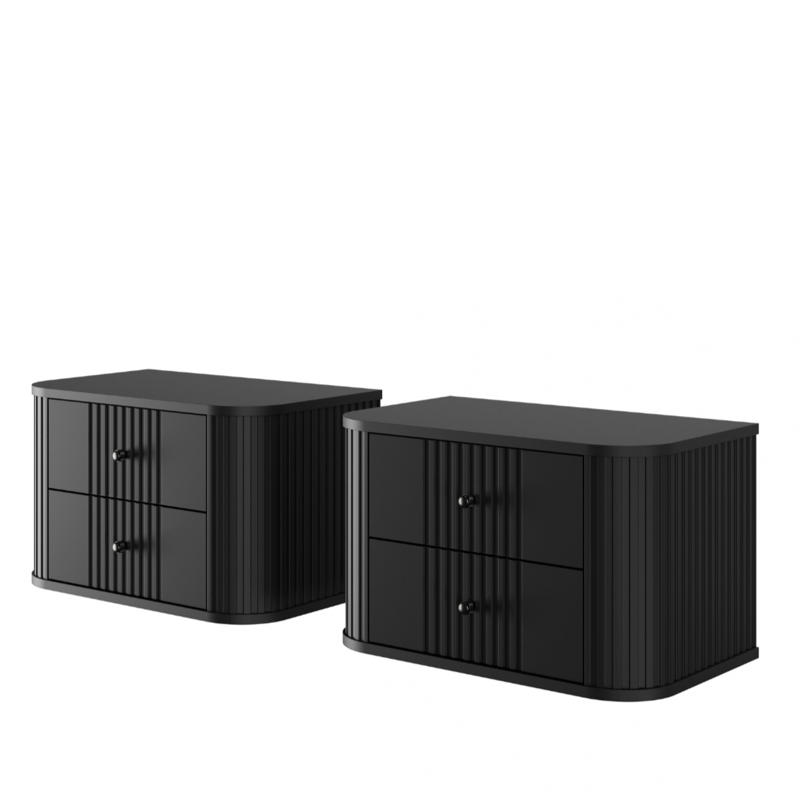 Naktsskapītis (2) Vespa 56/48/38 cm melns/melns - N1 Home