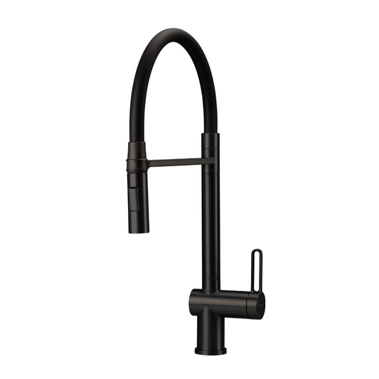 Virtuves jaucējkrāns ar elastīgu izteku - 2 veidu strūklas Magnetic 533 mm nero - N1 Home