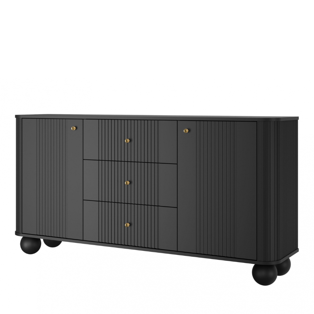 Kumode Vespa 160/82/38 cm melns/zelts - N1 Home