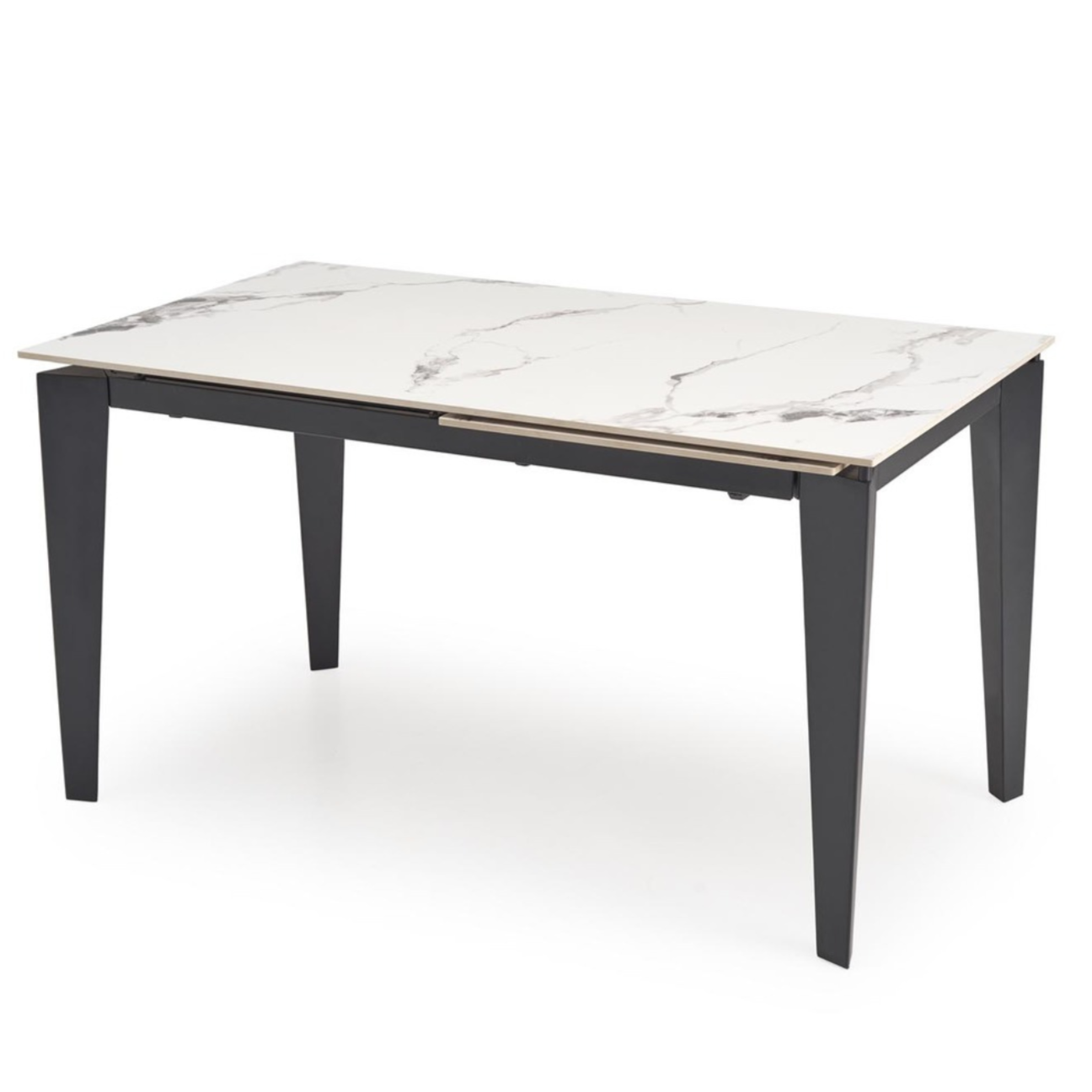 Galds Feix 81/76/141-184 cm balts marmors/melns - N1 Home