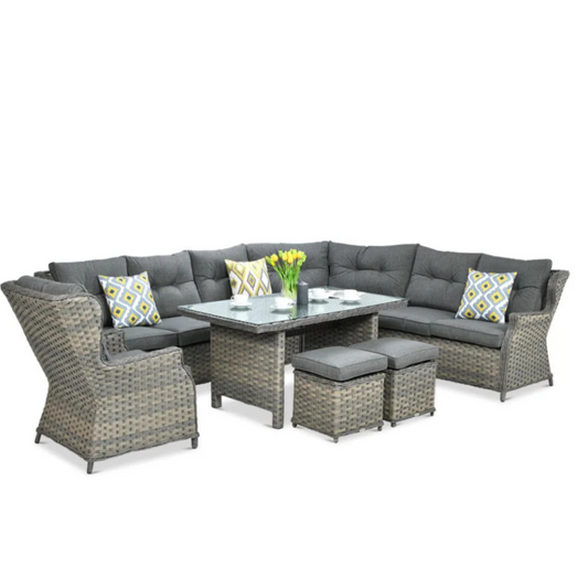 Ēdamgalda komplekts Dova 306/246/87 cm melanges - N1 Home