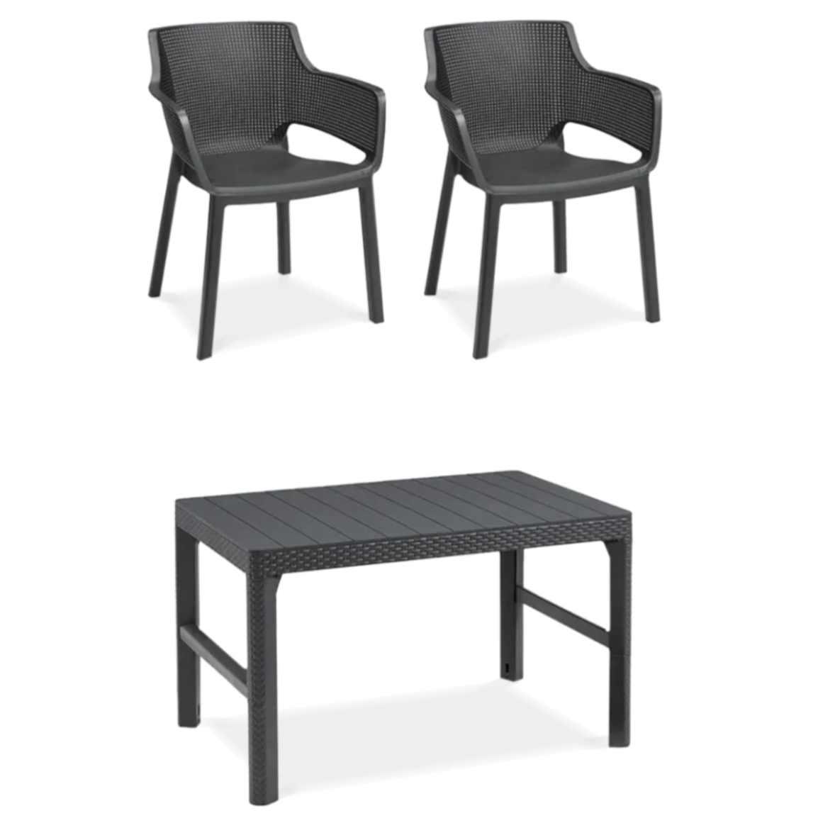 Balkona mēbeles Elie 2+1/4+1 grafīts - N1 Home