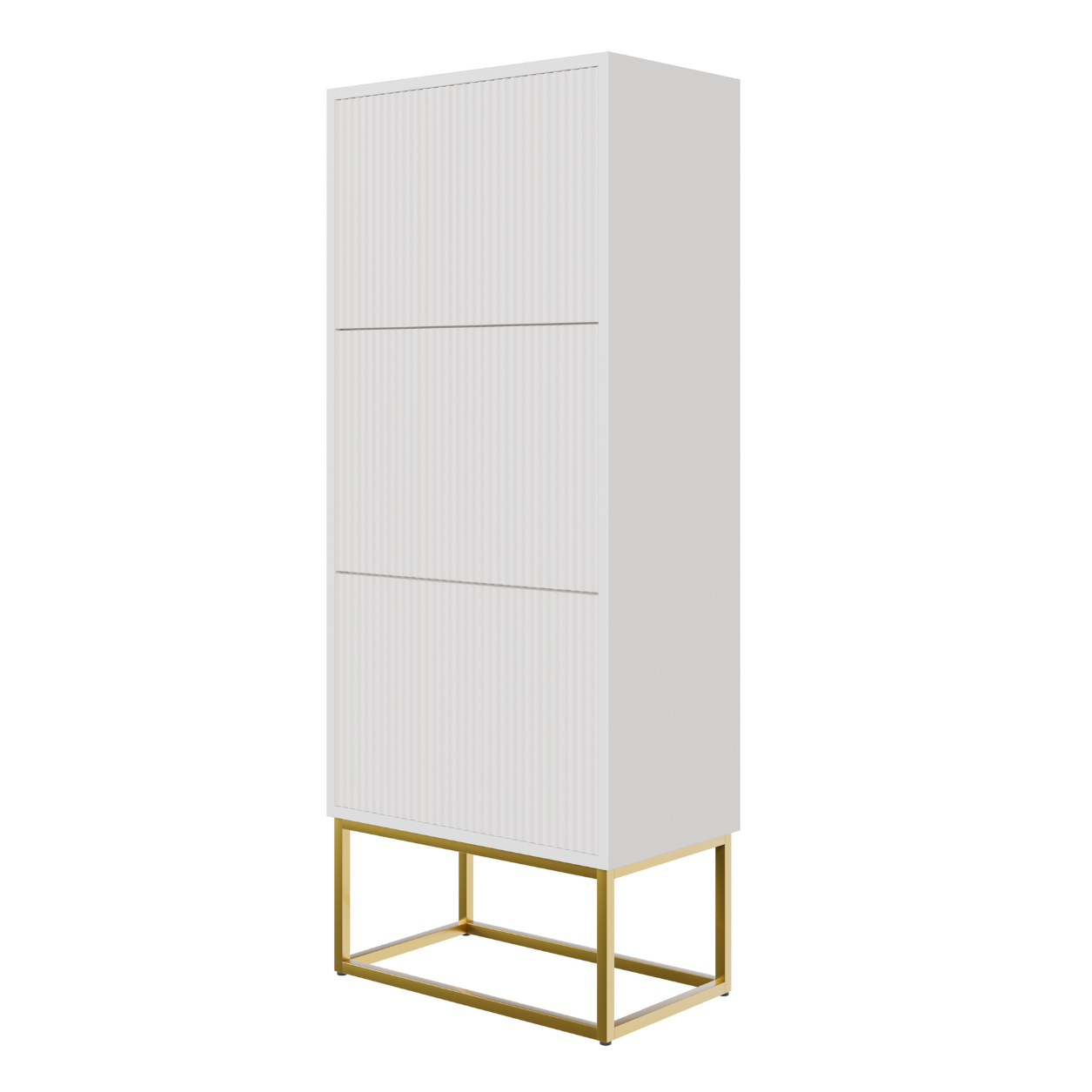 Apavu skapis Velda 50/30/125 cm balts/zelts