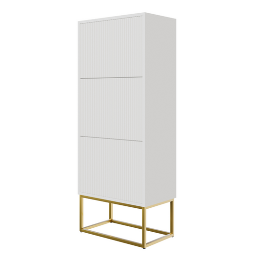 Apavu skapis Velda 50/30/125 cm balts/zelts