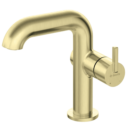 Izlietnes maisītājs ar taisnstūra snīpi Silia 170 mm matēts zelts - N1 Home