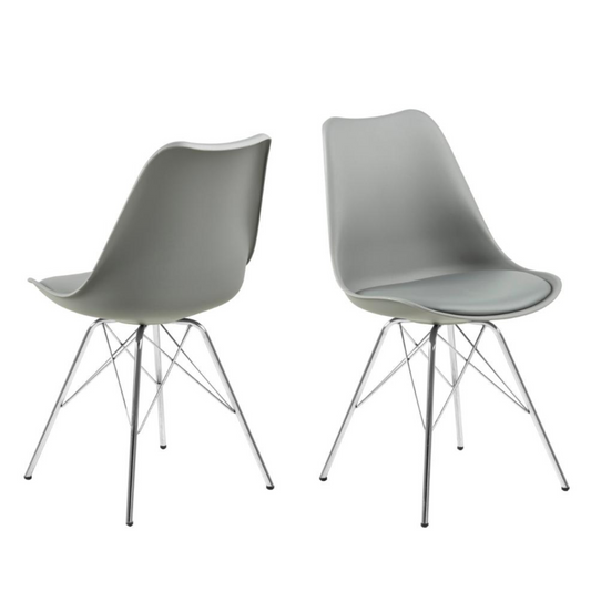 Krēsls Erkot 48/54/85 cm pelēks/hroms - N1 Home