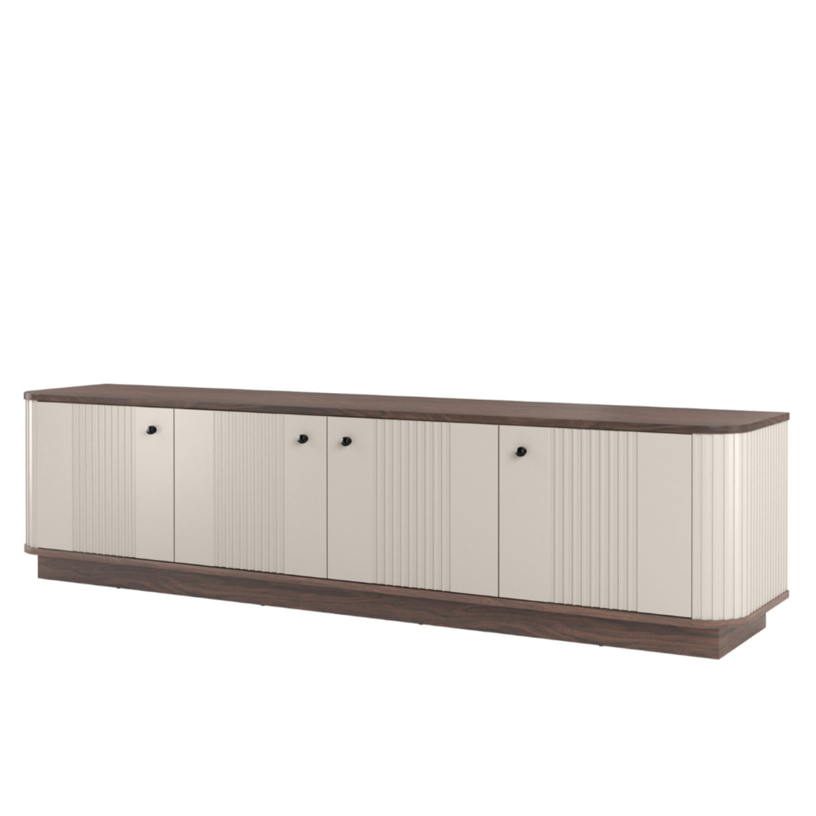 TV skapis Vespa 187/43/38 cm kašmirs/rieksts/melns - N1 Home