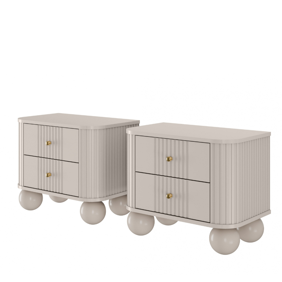 Naktsskapītis (2) Vespa 56/48/38 cm kašmirs/zelts - N1 Home