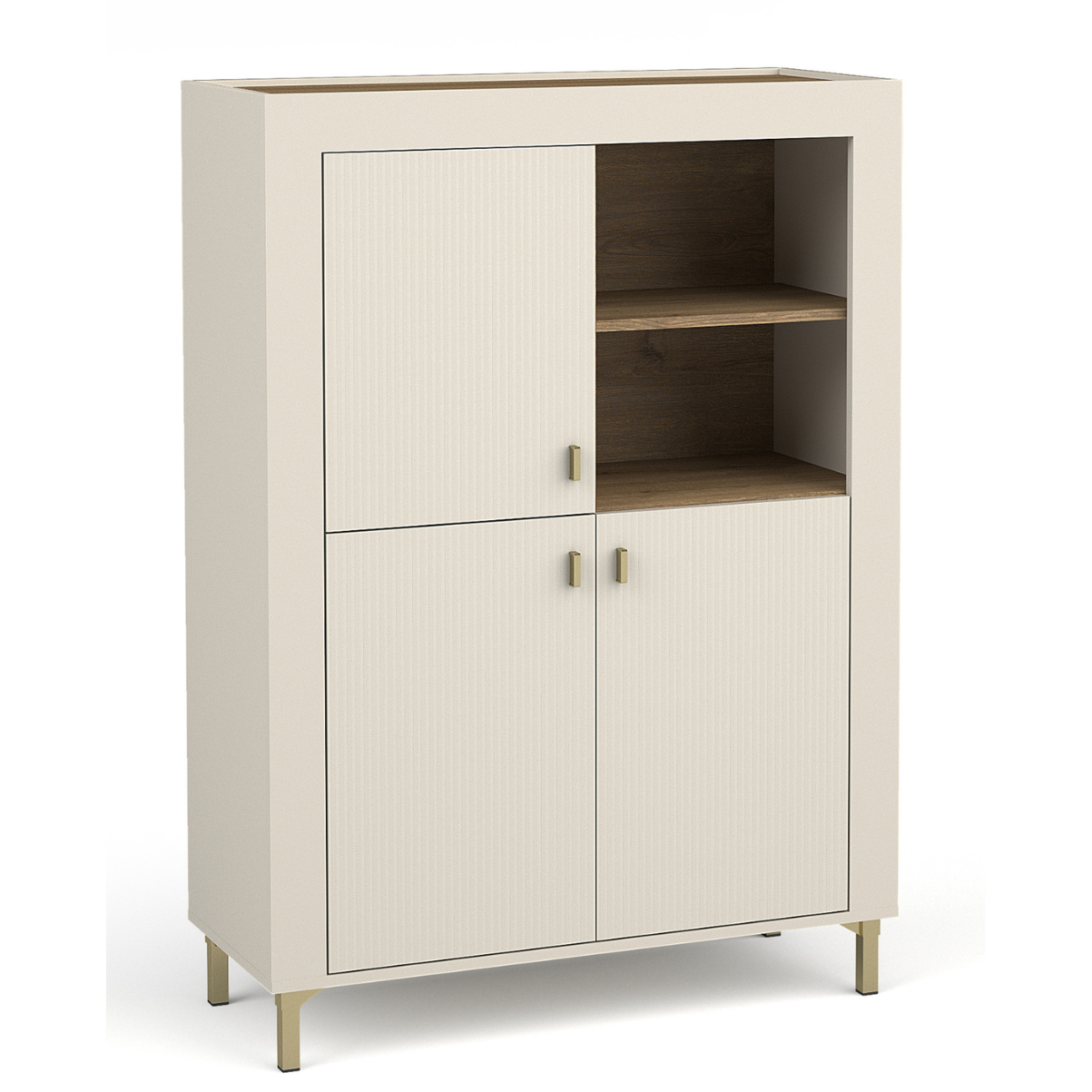 Vitrīna Lamos 96/135/39 cm bēšs/zelts