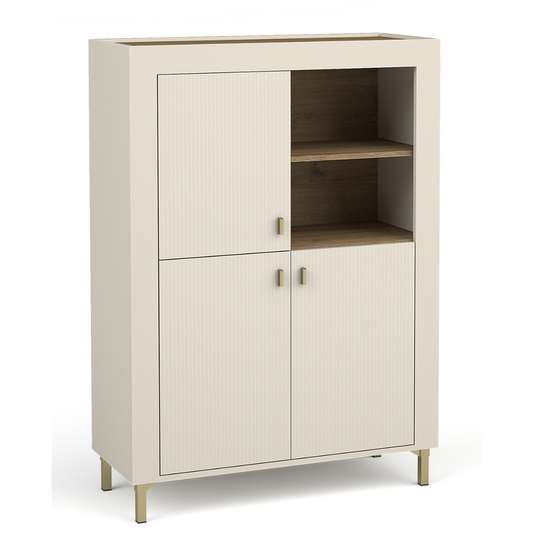 Vitrīna Lamos 96/135/39 cm bēšs/zelts