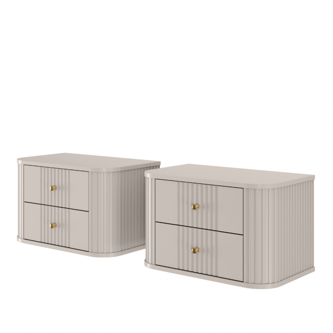 Naktsskapītis (2) Vespa 56/48/38 cm kašmirs/zelts - N1 Home