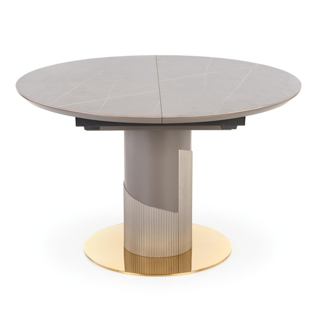 Galds Musk 120/120/76 cm pelēks marmors/zelts - N1 Home