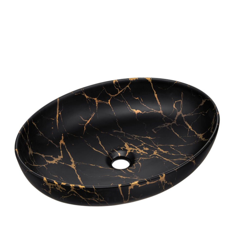 Izlietne Moon 52/13/39.5 cm melns/zelts - N1 Home