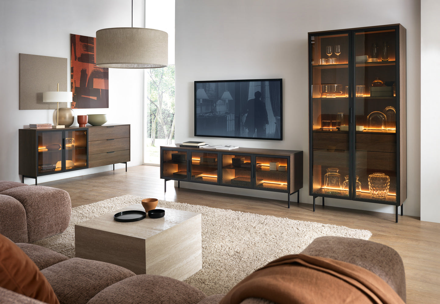 TV skapis Lumio 181/61/39 cm Dunin ozols