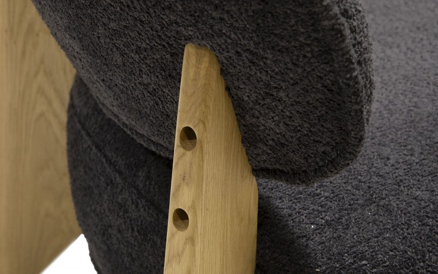 Krēsls Juna Befame 70/79/72 cm grafits/ozols - N1 Home