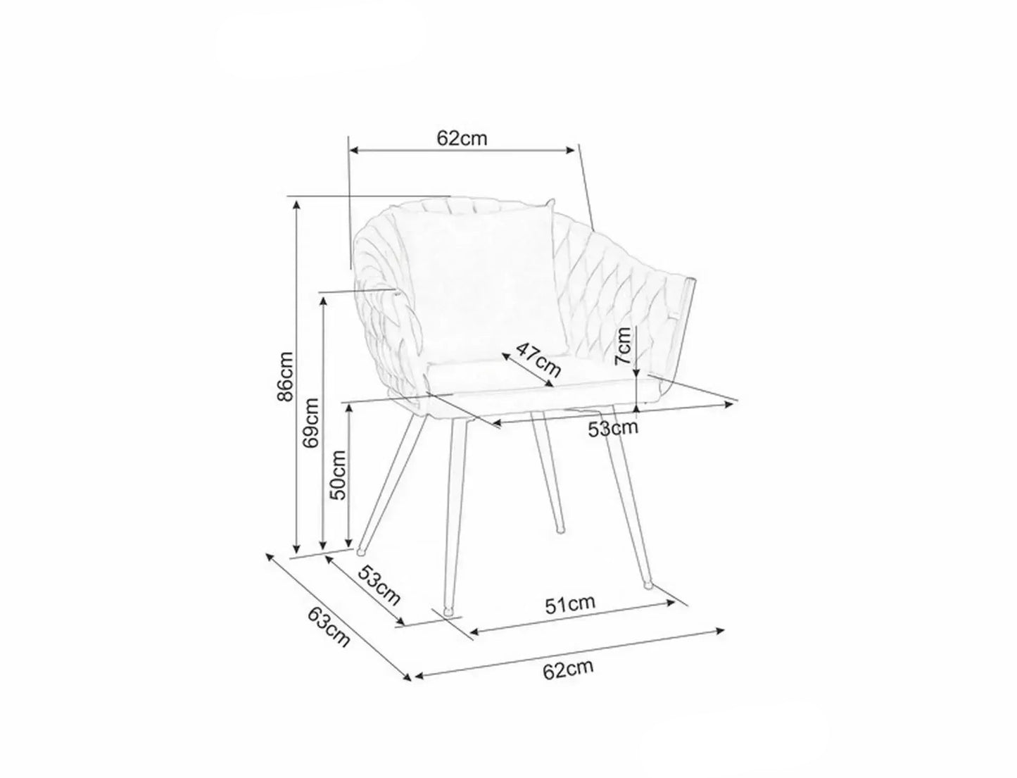 Krēsls Nuvys 86/62/50 cm tumši bēšs - N1 Home