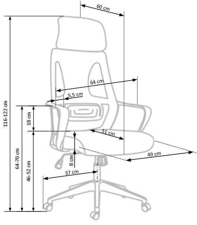 Krēsls Val 64/60/116-122/46-52 cm melns - N1 Home