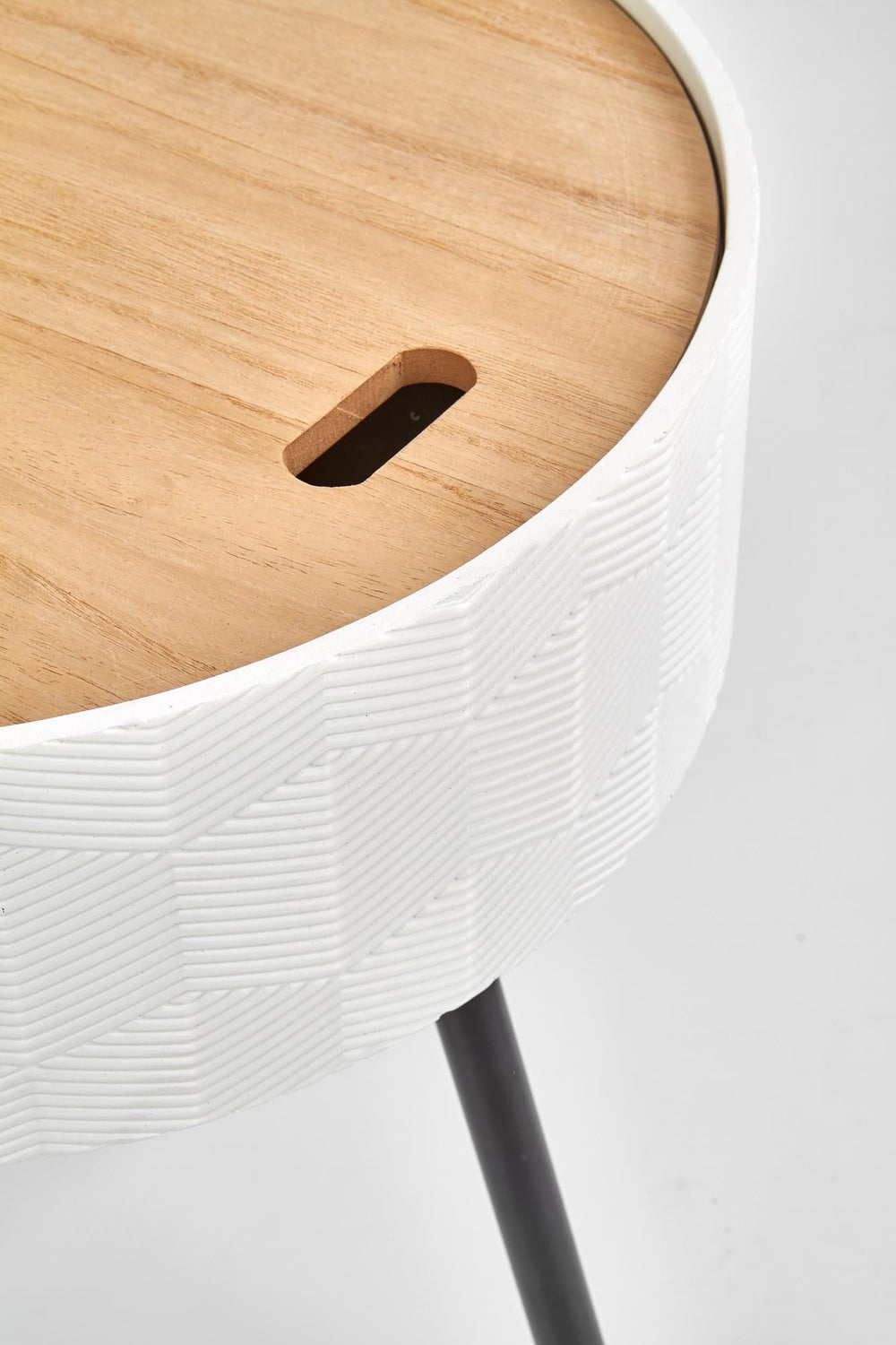 Kafijas galds Aira 38/45 cm balts/melns - N1 Home