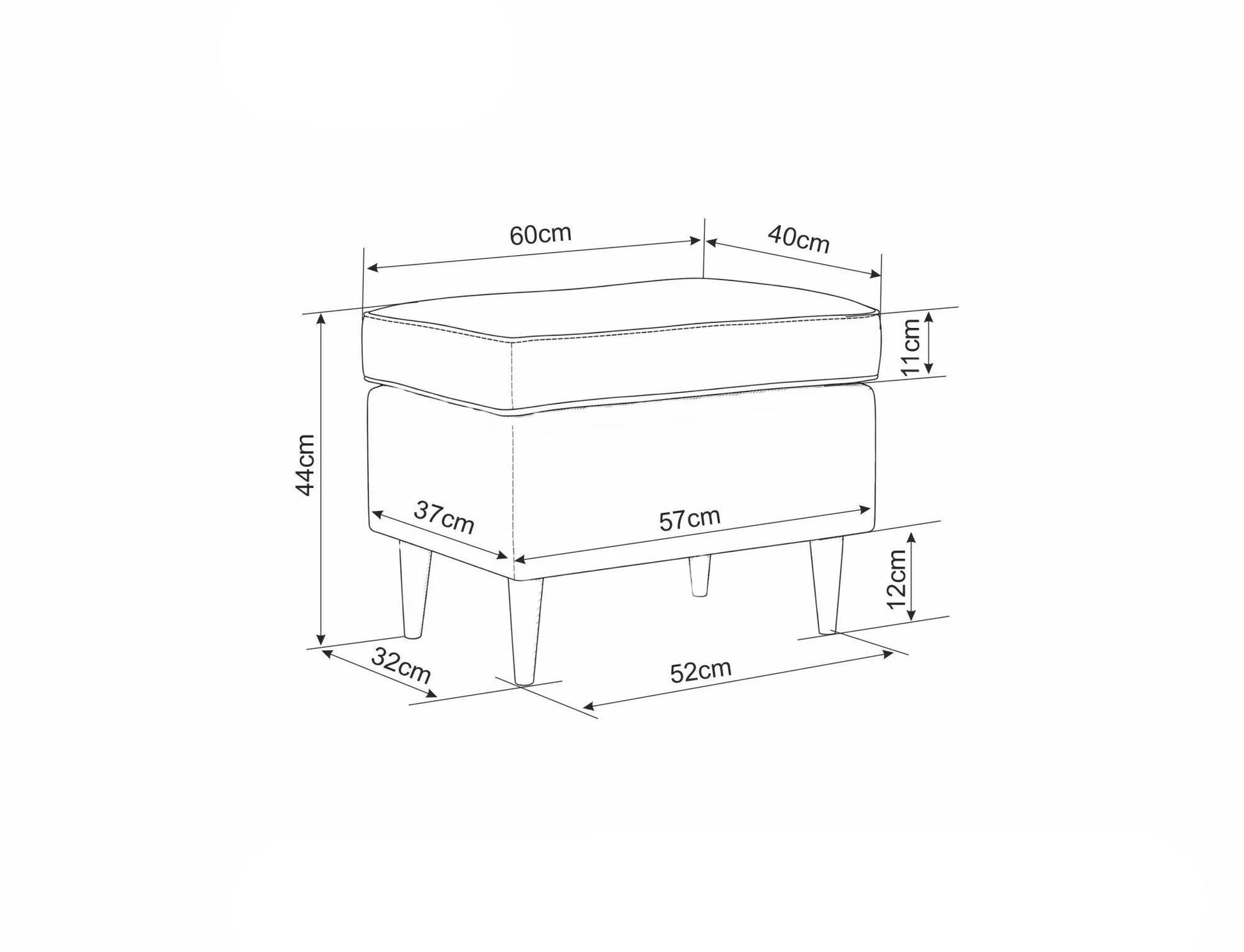 Pufs Roni 60/40/42 cm Bluvel 78 - N1 Home