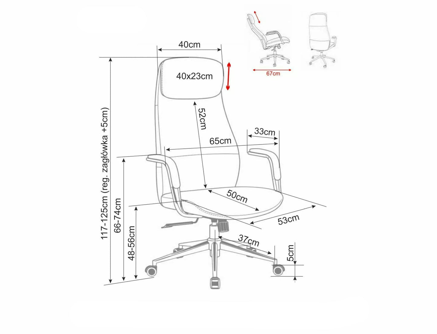 Krēsls Kasto 117/65/48 cm pelēks