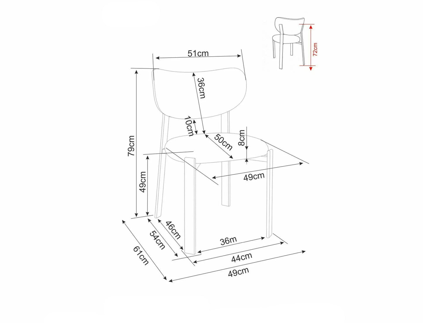 Krēsls Rino 79/51/49 cm bēšs/rieksts