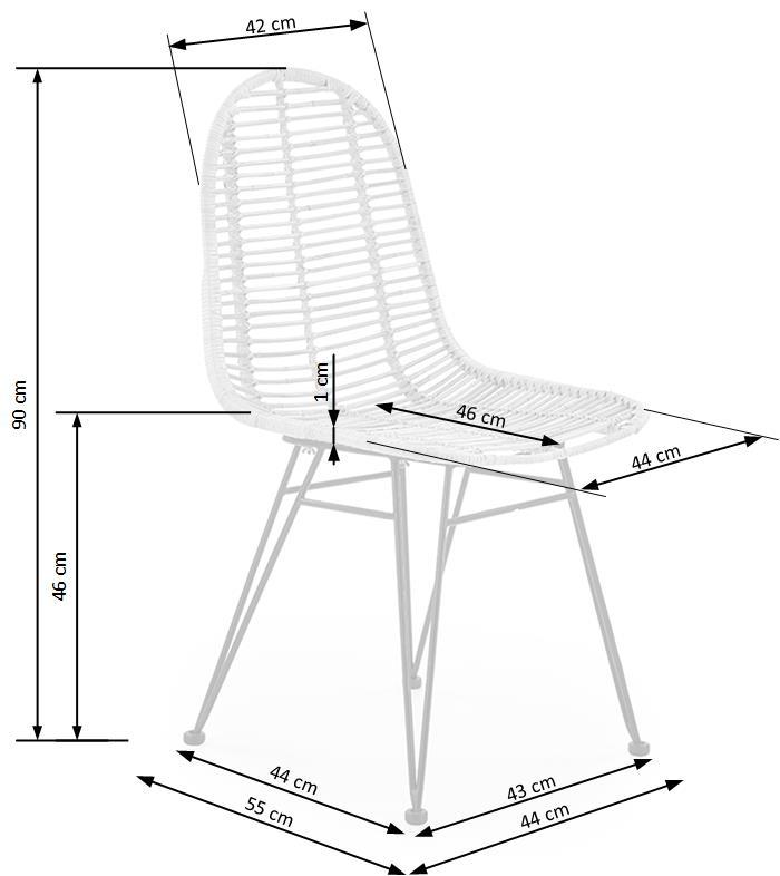 Dārza krēsls RINO 44/55/90/46 cm melns - N1 Home