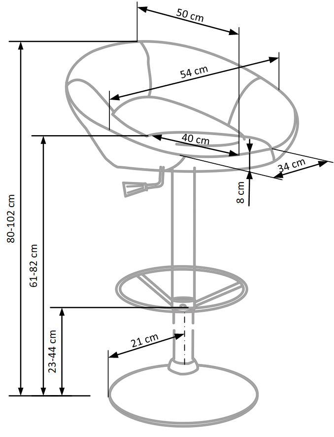 JP krēsls melns 54/46/80÷102 cm - N1 Home