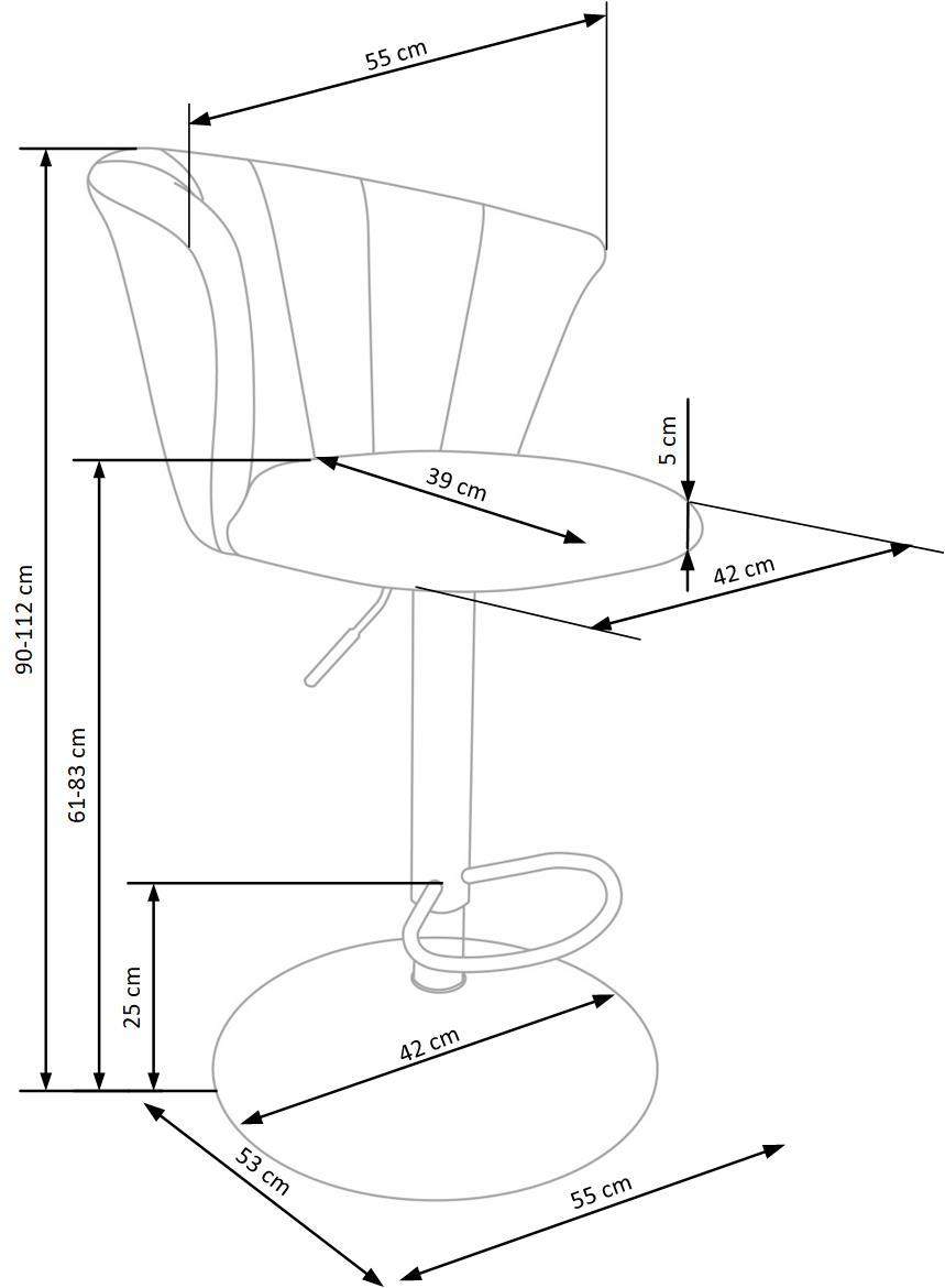 JM krēsls pelēks 55/53/90-112/61-83 cm - N1 Home