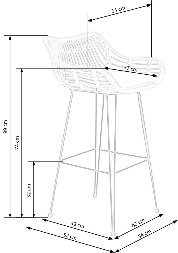 JN krēsls dabīgs / melns 54/52/99/74 cm - N1 Home