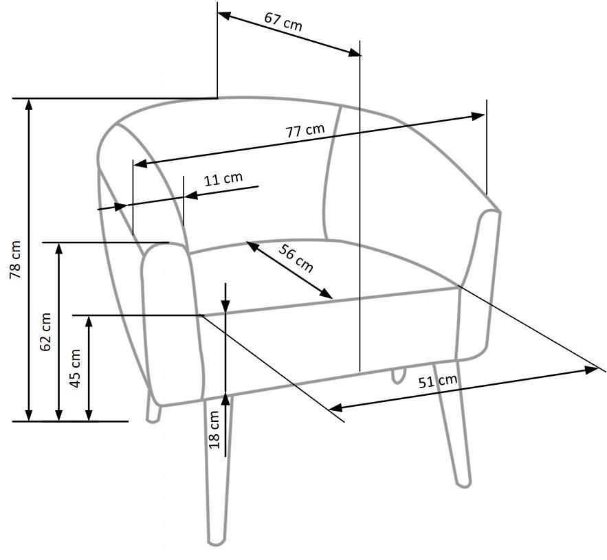 Krēsls Griti 77/67/78/45 cm krēms/dabīgs - N1 Home