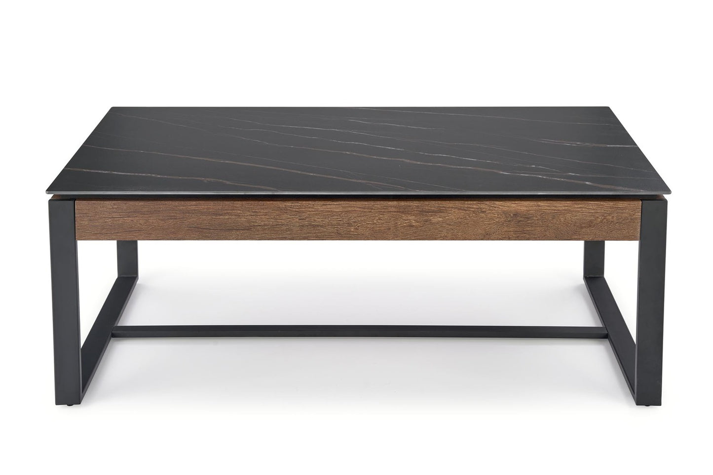 Kafijas galdiņš RM 121/61/45 cm melns marmors/riekstkoks - N1 Home