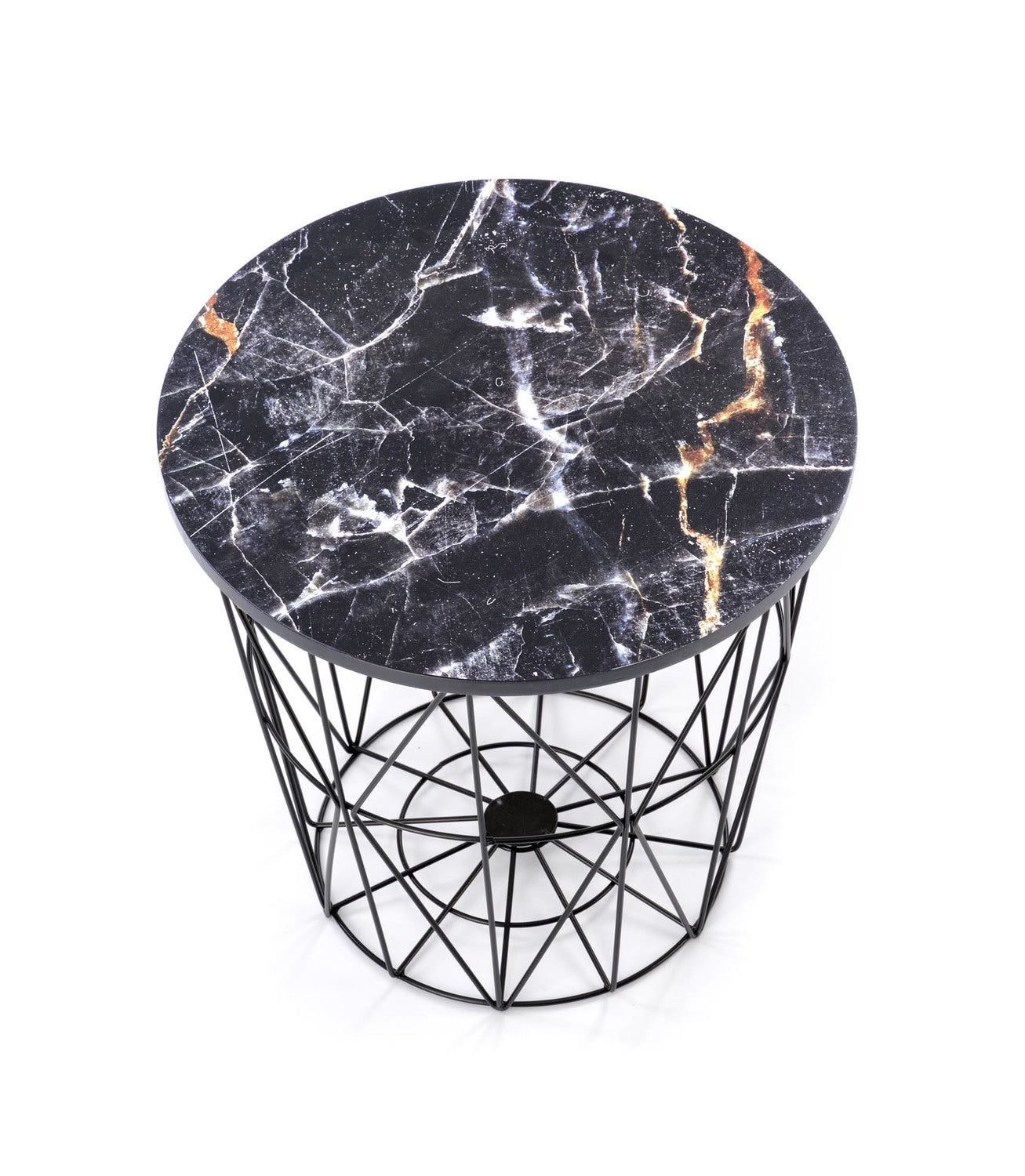 Kafijas galdiņš TM melns/melns marmors 42/41 cm - N1 Home