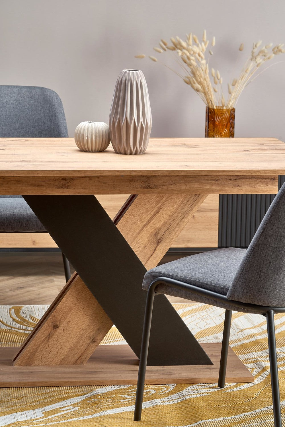 Galds Xareo 130/85/76 cm wotan ozols/melns - N1 Home