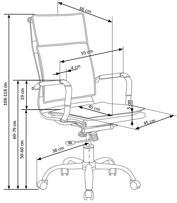 Krēsls Mant 58/60/108 - 117 cm melns