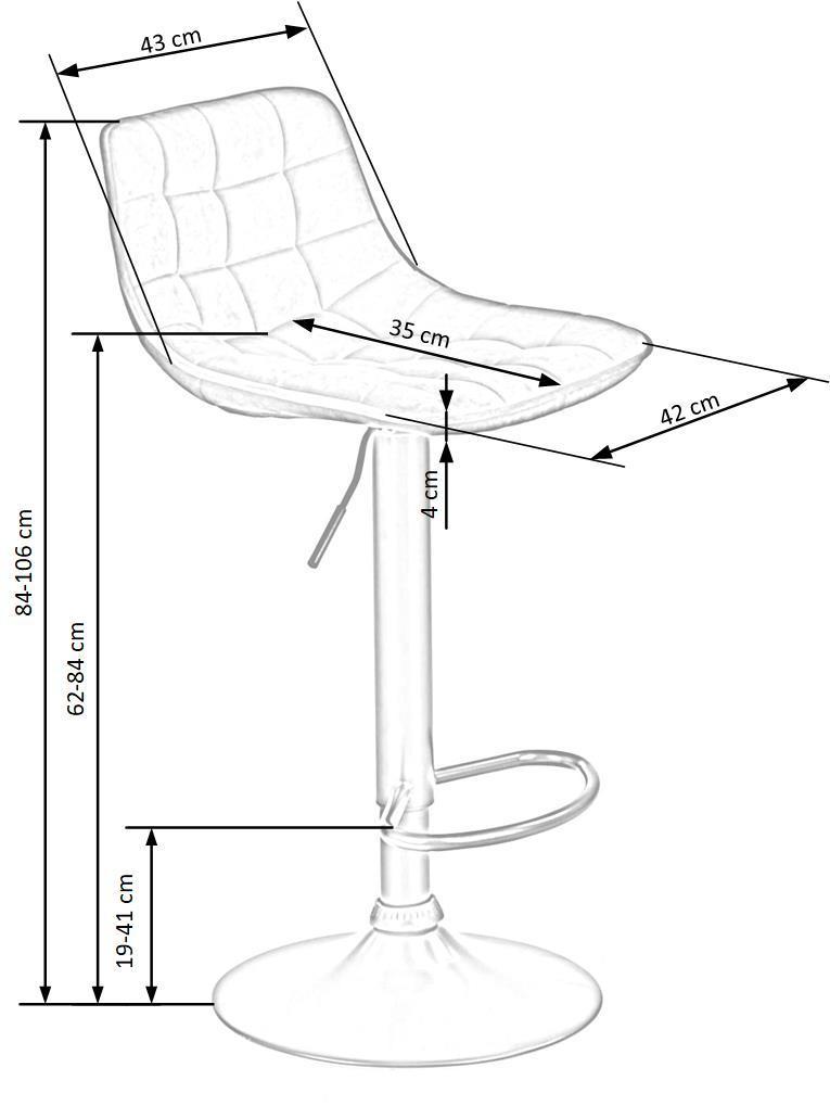 Bāra krēsls BT 43/44/84-106/62-84 cm kanēlis - N1 Home