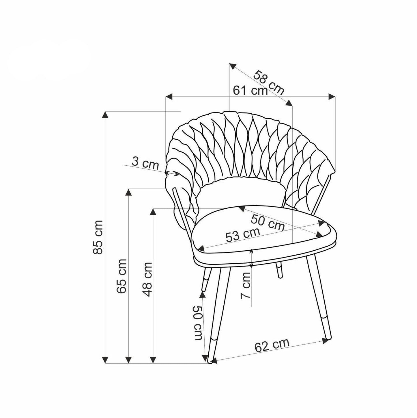 Krēsls Barons 62/58/85/48 cm tumši zaļš/zelts - N1 Home