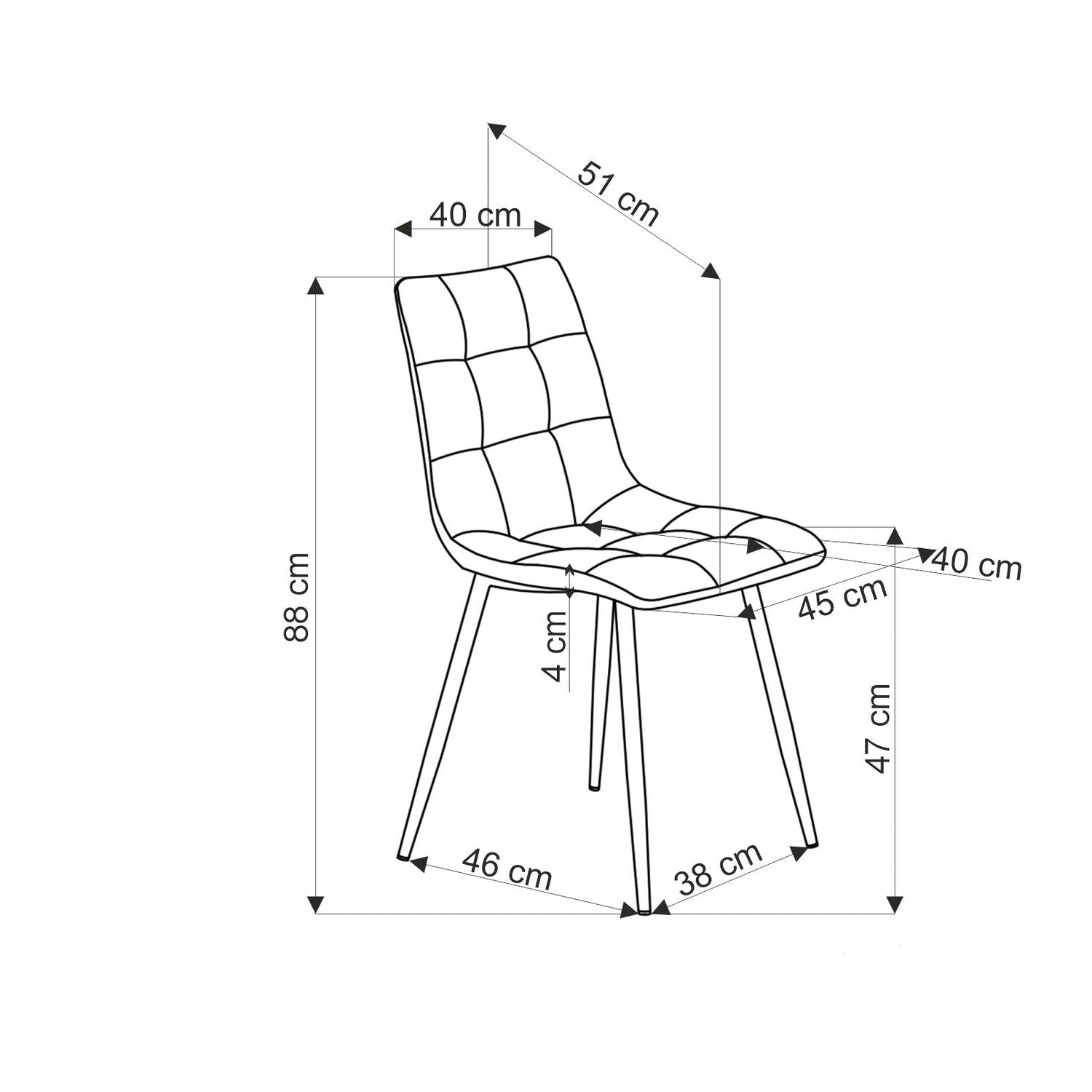 Krēsls Krust 45/53/88/47 cm pelēks - N1 Home