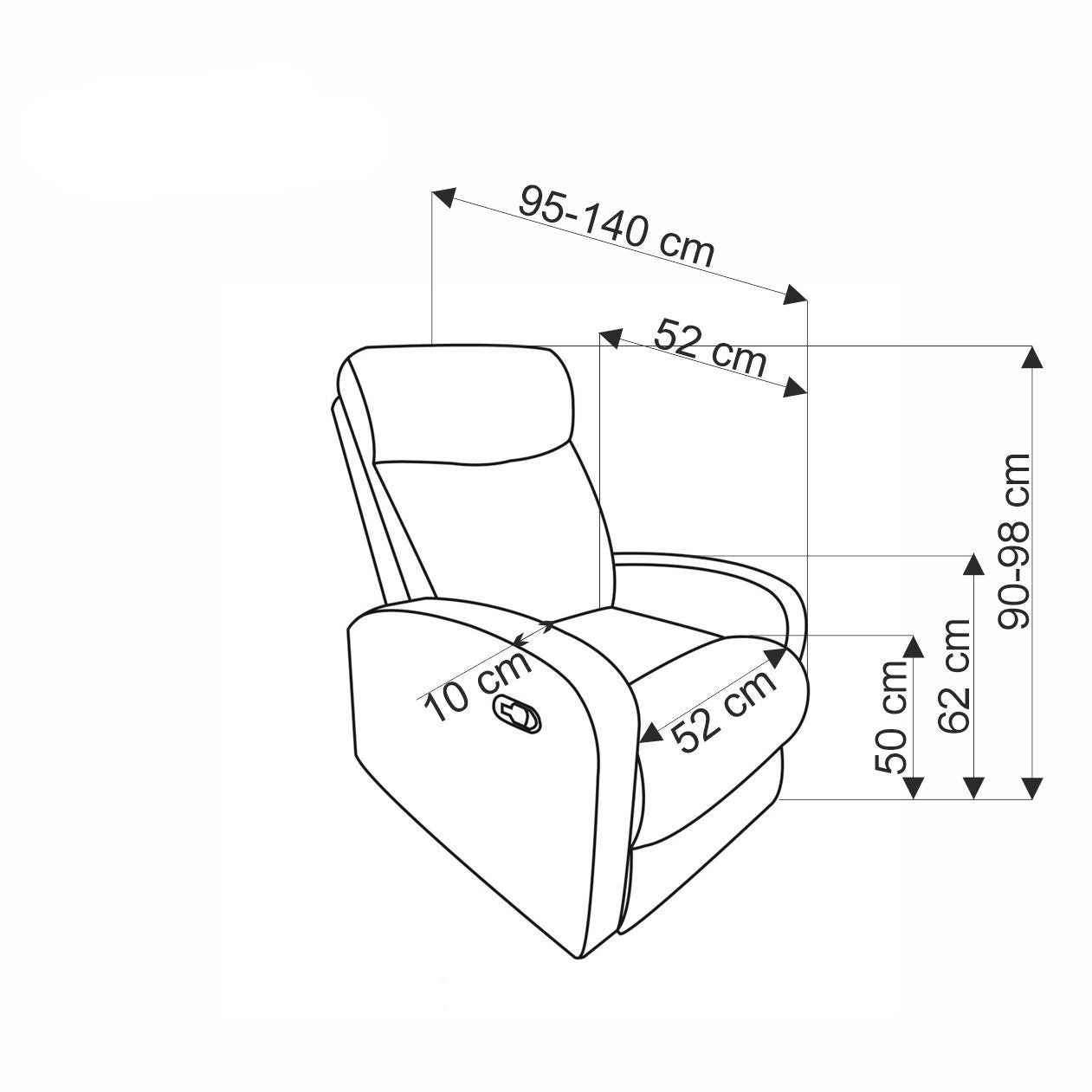 Krēsls Voner 75/95-140/90-98/50 cm Bluvel 78