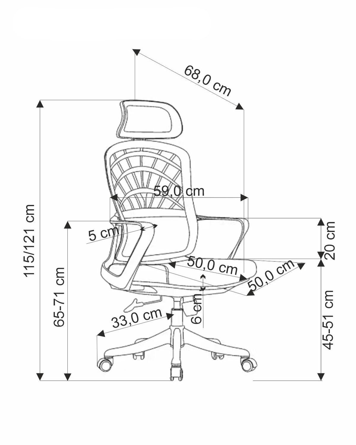 Krēsls Ves 59/59/115-121/45-51 cm - N1 Home