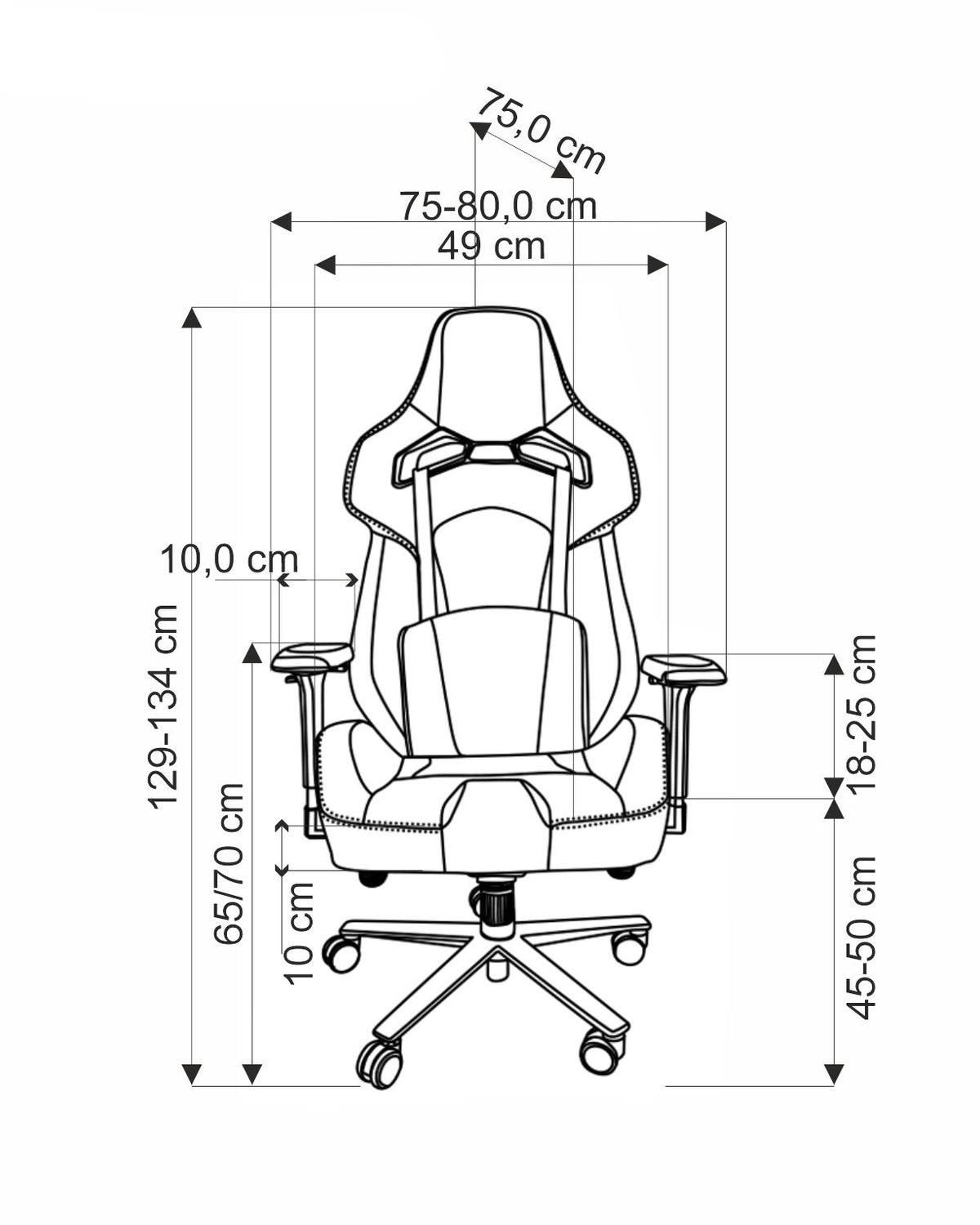 Krēsls Alist 75-80/75/129-134/45-50 cm pelēks/melns - N1 Home