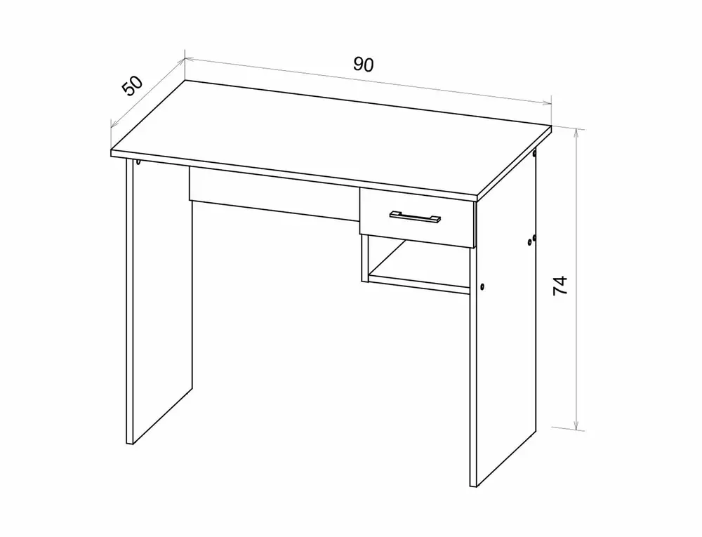 Rakstāmgalds ARE  74/50/90 cm veca koka / matera tumši pelēka - N1 Home