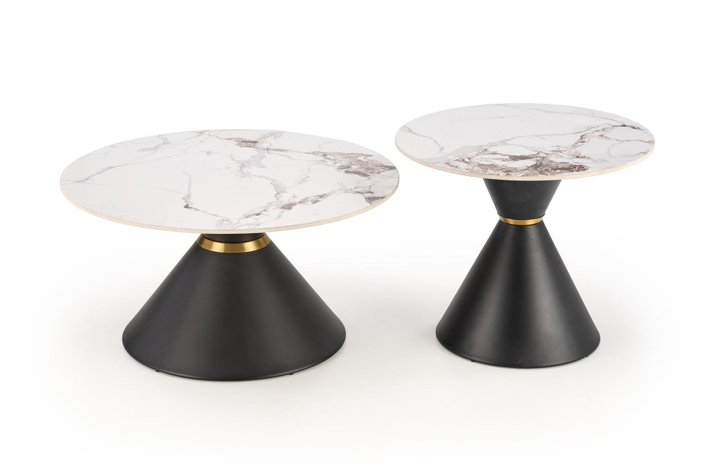 Kafijas galdiņš Gora 80/42 cm balts marmors/melns - N1 Home