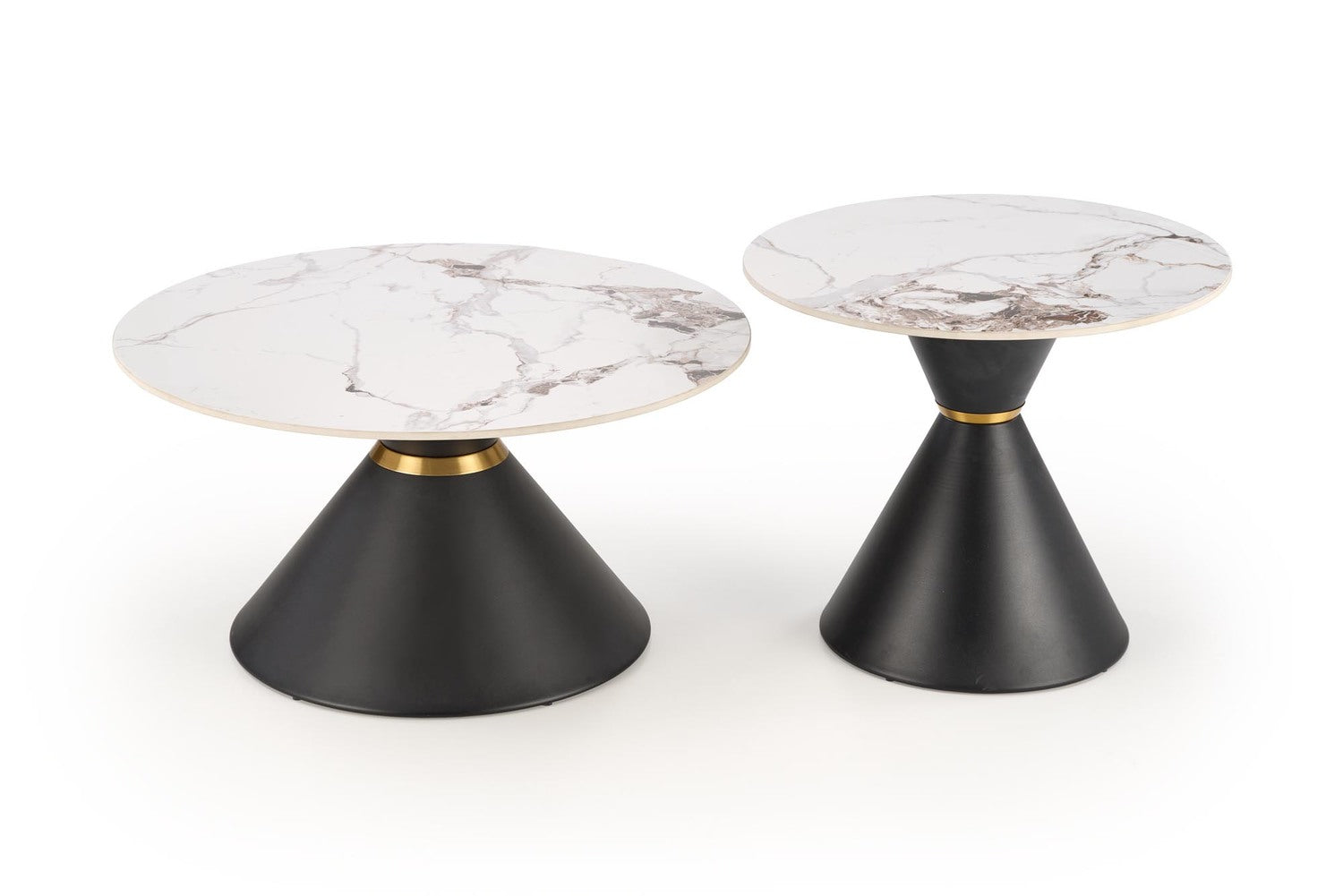 Kafijas galdiņš Gora 80/42 cm balts marmors/melns - N1 Home