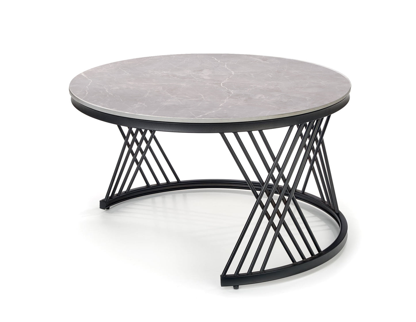 Kafijas galdiņš Flam 60/40; 80/46 cm pelēks marmors - N1 Home